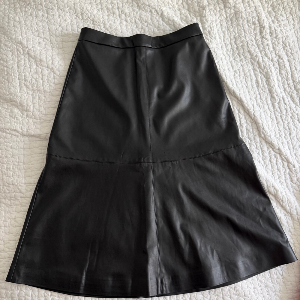 RW&CO. Black Leather A-Line Skirt